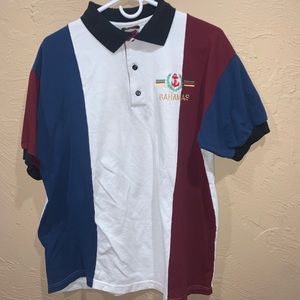 Vintage 90s Bahamas Color Block Polo